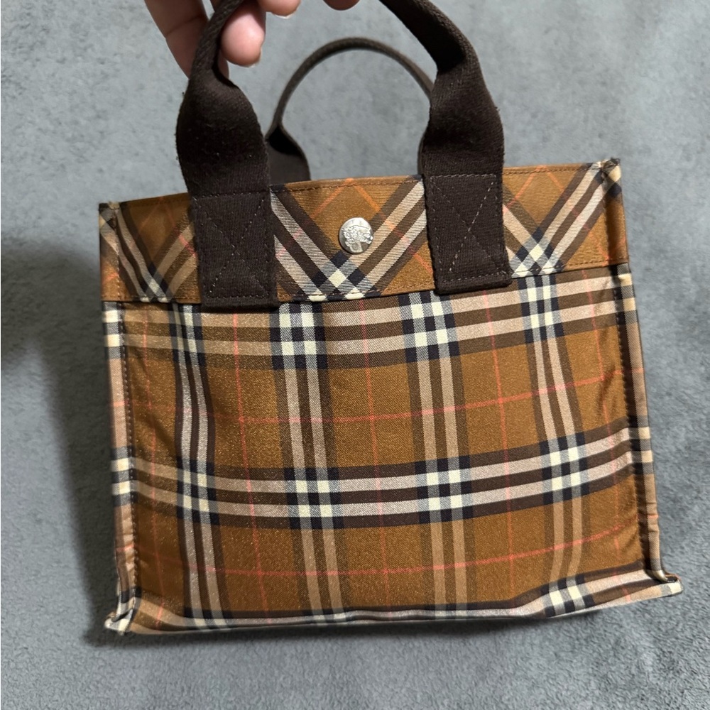 Plaid Brown Tote Bag - Picture 4 of 5